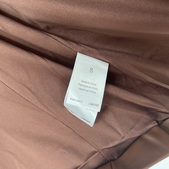 ❌SOLD❌ WeWoreWhat Vegan Leather Blazer in Cocoa Brown - Picture 10 of 12